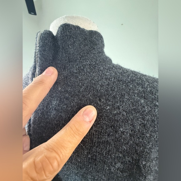 Wool St. Andrews “Old Course” Classic 1/4 Zip Sweater, Purple Saltire Stripe - Picture 5 of 11